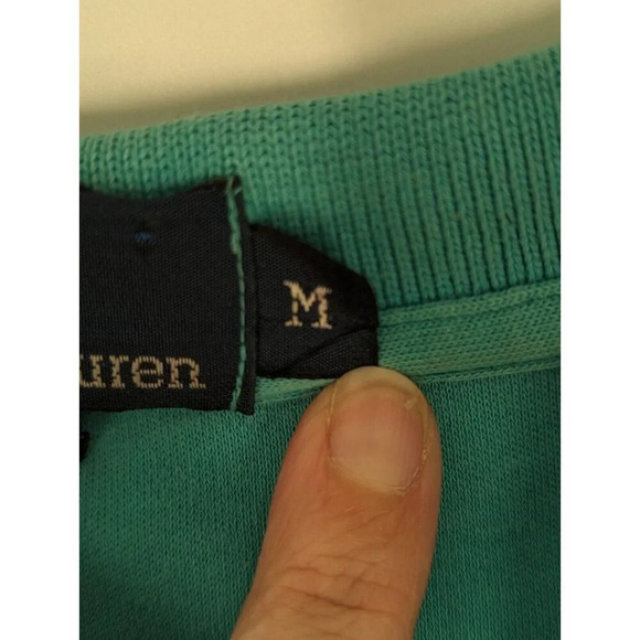 Polo Ralph Lauren Green Interlock Shirt Yellow Pony Medium Short Sleeve Polo - Picture 6 of 12